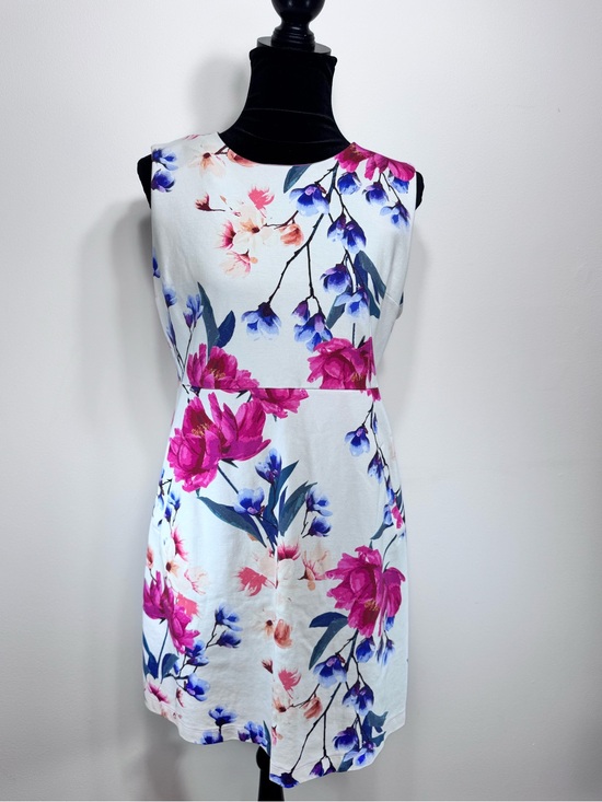 Lands' End Dresses & Skirts - Lands' End Floral Ponte Sheath Dress Sleeveless Watercolor Stretch Size 16P